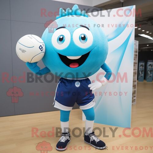 Personnage De Costume De Mascotte Redbrokoly De Ballon De Volley-Ball Habillé Avec Un Pantalon Habillé Et Des Broches