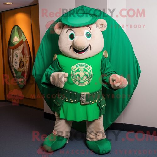 Personnage De Costume De Mascotte Redbrokoly De Roi Vert Forêt Habillé Avec Un Maillot De Bain Et Des Porte-Documents