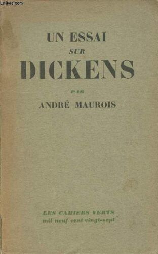 Un Essai Sur Dickens - Les Cahiers Verts N°3
