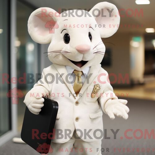 Personnage De Costume De Mascotte Redbrokoly De Bouteille De Moutarde De Lavande Habillé Avec Un Gilet Et Des Portefeuilles