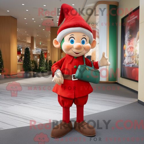 Costume Mascotte Redbrokoly D Elfe Habillé D Une Jupe-Culotte Et D Une Pochette