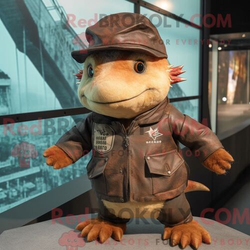 Costume De Mascotte Redbrokoly De Jaguar Rose Personnage Habillé Avec Une Chemise Habillée Et Des Lunettes