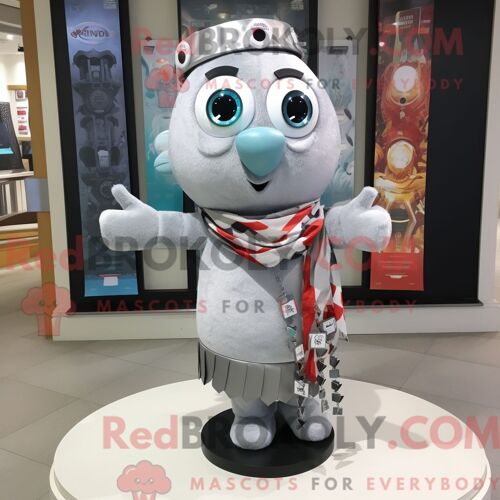 Personnage De Costume De Mascotte Redbrokoly De Bracelet En Argent Habillé D Un T-Shirt Graphique Et De Clips D Écharpe
