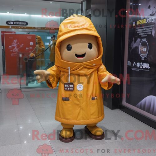 Personnage De Costume De Mascotte Redbrokoly De Soupe Miso Rouille Habillé D Un Imperméable Et De Montres