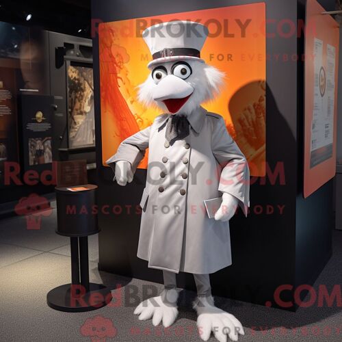 Costume De Mascotte Redbrokoly De Poulet Au Beurre Argenté Personnage Habillé Avec Un Pantalon Habillé Et Des Épingles À Chapeau