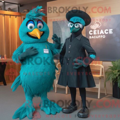 Costume De Mascotte Redbrokoly De Corbeau Sarcelle Habillé D Une Chemise Habillée Et De Montres