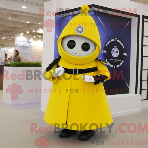 Costume De Mascotte Redbrokoly De La Garde Royale Britannique Jaune Citron Habillé D Une Jupe Circulaire Et De Montres Intelligentes