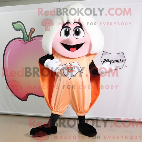 Personnage De Costume De Mascotte Redbrokoly De Scampis De Crevettes Dorées Habillé Avec Une Robe De Soirée Et Des Ceintures