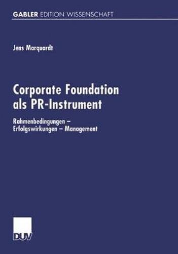 Corporate Foundation Als Pr-Instrument