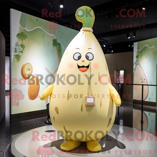 Personnage De Costume De Mascotte Redbrokoly De Cowboy Olive Habillé D Une Salopette Et D Un Porte-Monnaie