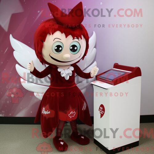 Personnage De Costume De Mascotte Redbrokoly De Fée Des Dents Marron Habillé Avec Une Jupe Crayon Et Des Coussinets De Pied