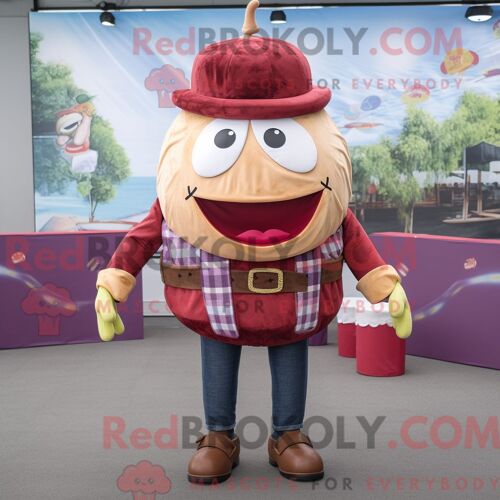 Costume De Mascotte Redbrokoly De Cracheur De Feu Bleu Habillé D Une Robe De Soirée Et De Sacs Messager