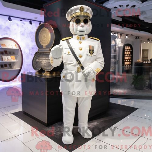 Costume De Mascotte Redbrokoly De Soldat De L Armée Blanche Personnage Habillé D Une Veste Et D Un Porte-Monnaie