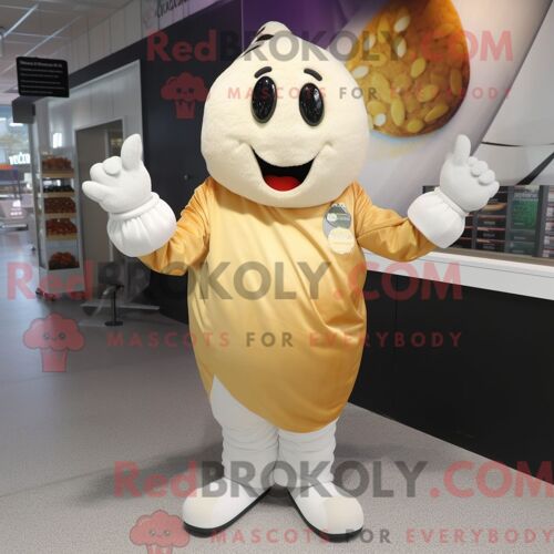 Personnage De Costume De Mascotte Redbrokoly De Pomme De Terre Crème Habillé Avec Un Rash Guard Et Des Gants