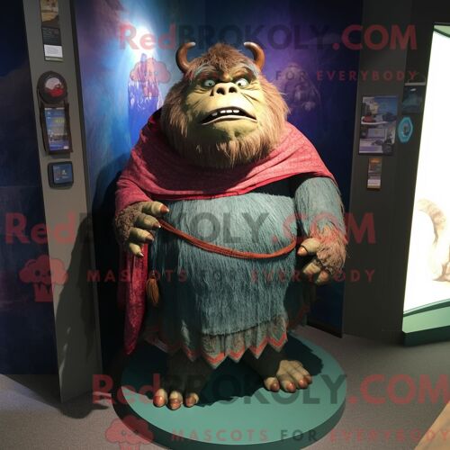 Costume Mascotte Redbrokoly De Tigre Turquoise Habillé Avec Un Coupe-Vent Et Des Sacs À Main