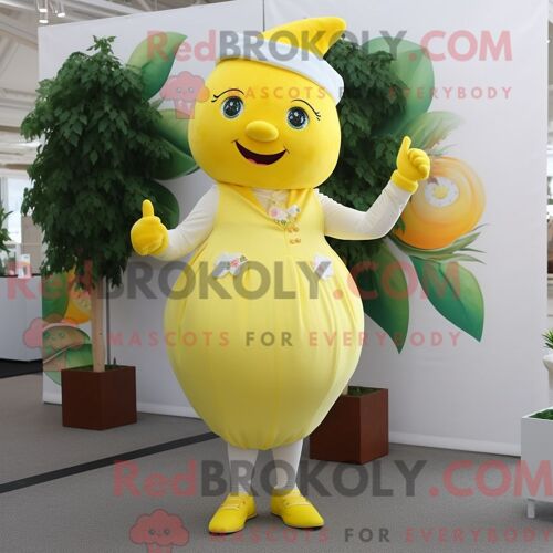 Costume De Mascotte Redbrokoly De Framboise Jaune Citron Personnage Habillé D Un Chemisier Et De Coussinets De Pieds