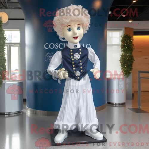 Costume Mascotte Redbrokoly De Poulet Noir Habillé D Une Robe De Soirée Et De Broches