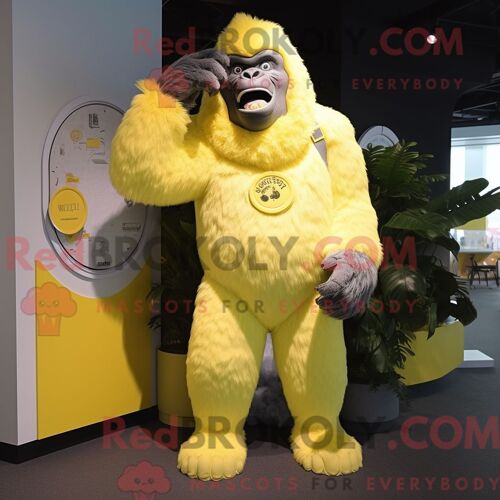 Costume De Mascotte Redbrokoly D Orang-Outan Lavande Habillé D Un Pantalon De Yoga Et De Bracelets De Cheville