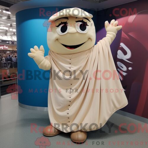 Personnage De Costume De Mascotte Redbrokoly De Gant De Baseball Beige Habillé Avec Une Robe De Soirée Et Des Châles