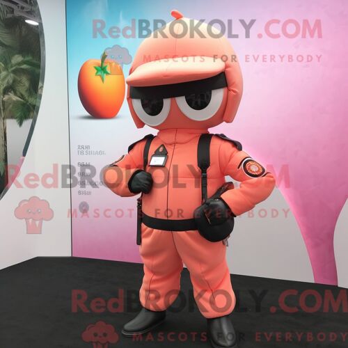 Mascotte Redbrokoly De Samouraï Noir Costume De Personnage Habillé Avec Un Sweat Et Des Bandeaux