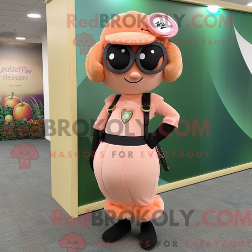 Costume De Mascotte Redbrokoly Peach Para Commando Personnage Habillé D Une Robe Fourreau Et De Colliers