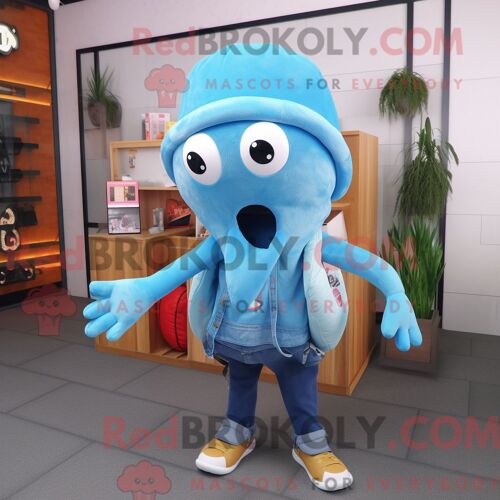 Costume Mascotte Redbrokoly De Cracheur De Feu Marron Habillé D Un Gilet Et De Lunettes