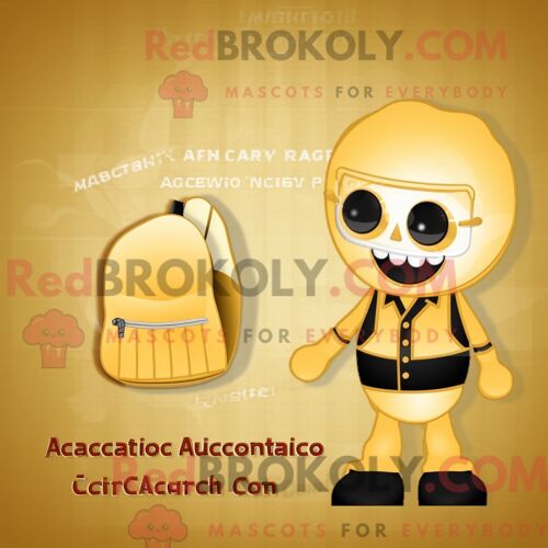 Personnage Mascotte Redbrokoly D Abricot Doré Habillé D Un Maillot De Bain Une Pièce Et De Sacs À Main