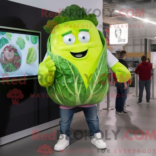 Personnage De Costume De Mascotte Redbrokoly De Raquette De Tennis Habillé Avec Une Chemise Oxford Et Des Montres Intelligentes