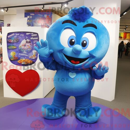 Costume De Mascotte Redbrokoly De Calmar Bleu Ciel Habillé Avec Un Jean Skinny Et Des Pochettes