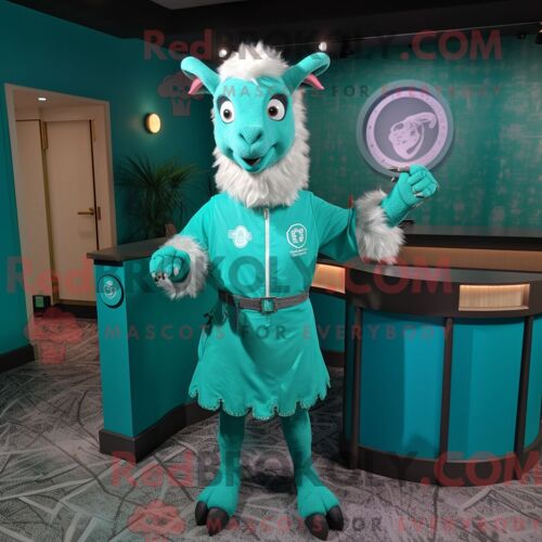 Personnage Mascotte Redbrokoly De Green But Habillé Avec Un Pantalon Cargo Et Des Bonnets