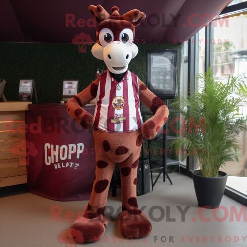 Costume De Mascotte Redbrokoly De Poisson Clown Rose Habillé Avec Une Chemise Boutonnée Et Des Foulards