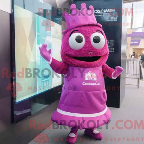 Costume De Mascotte Redbrokoly De Magenta Cod Habillé D Une Robe Taille Empire Et De Montres Numériques
