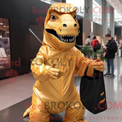 Costume De Mascotte Redbrokoly De Lémurien Beige Habillé D Une Robe Taille Empire Et D Épingles À Chapeau