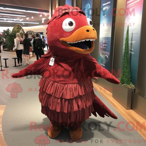 Costume Mascotte Redbrokoly De Loup Olive Habillé Avec Une Robe Midi Et Des Lunettes De Soleil