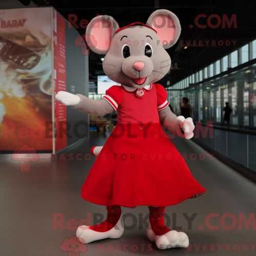 Costume De Mascotte Redbrokoly De Vautour Rose Habillé D Un Pull Et De Bracelets De Cheville