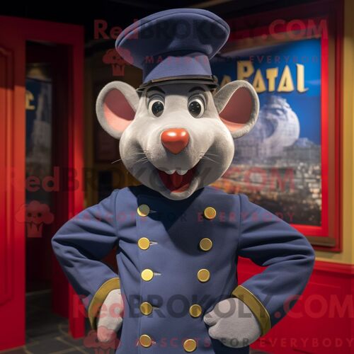 Costume Mascotte Redbrokoly De Ratatouille Marine Personnage Habillé Avec Une Tunique Et Des Bérets