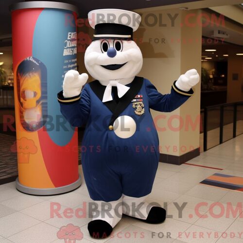 Costume De Mascotte Redbrokoly De Navy Juggle Personnage Habillé Avec Une Robe Taille Empire Et Des Foulards
