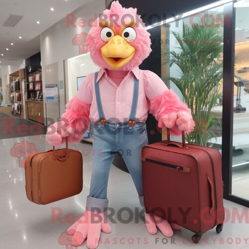 Costume Mascotte Redbrokoly De Velociraptor Olive Habillé D Un Manteau Et De Lacets De Chaussures