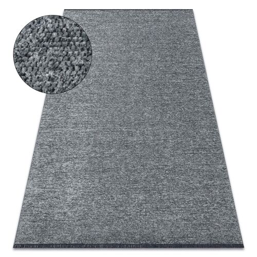 135x190 Cm Tapis Florence 24021 Uni, Glamour, Tissé À Plat, Franges - Gris