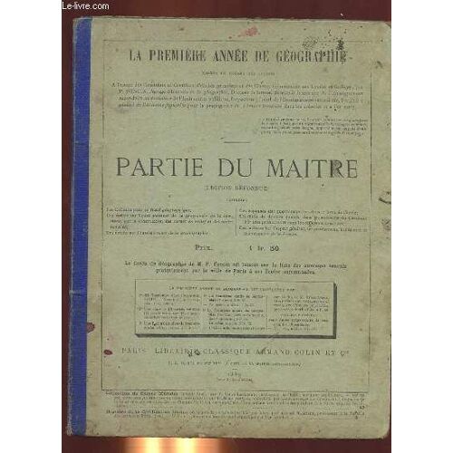 La Premiere Annee De Geographie - Partie Du Maitre