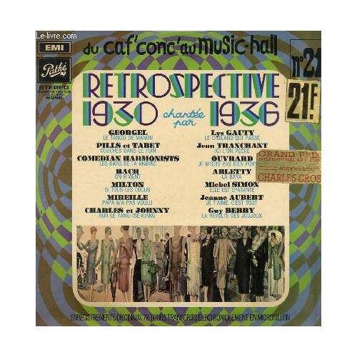 Disque Vinyle 33t Le Tango De Manon, Couches Dans Le Foin, Les Gars De La Marine, O R4vient, Si Tous Les Cocus, Papa N'a Pas Voulu, Sur Le Yang-Tse-Kiang, La Chaland Qui Passe, Ici L'on ...