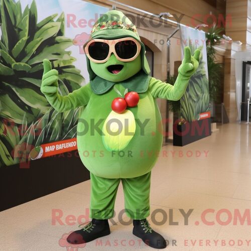 Costume Mascotte Redbrokoly D Olive Jambalaya Personnage Habillé Avec Un Body Et Des Lunettes De Soleil