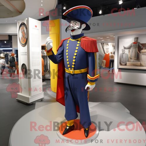 Costume Mascotte Redbrokoly De La Garde Suisse De La Marine Personnage Habillé D Un Pantalon Et De Pinces À Chaussures