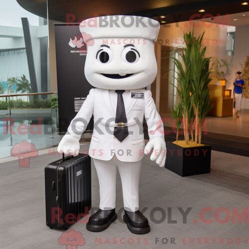 Costume De Mascotte Redbrokoly De Crocodile Marron Habillé D Une Chemise Oxford Et De Bracelets De Cheville