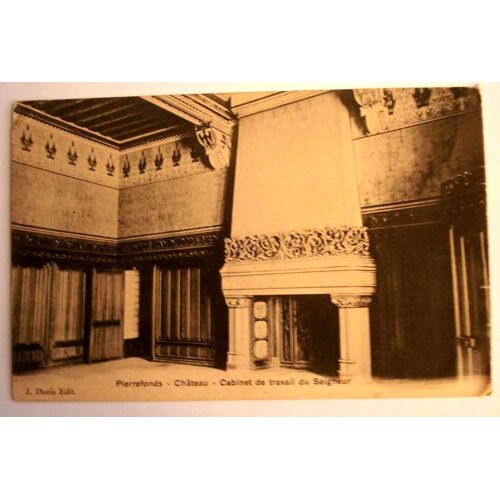 Carte Postale Ancienne Oise Pierrefonds Chateau Cabinet De Travail Du Seigneur