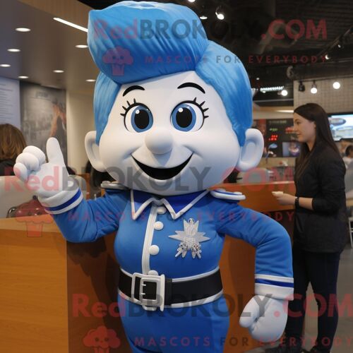 Personnage Mascotte Redbrokoly D Une Reine Bleue Habillée D Un Bomber Et De Cravates