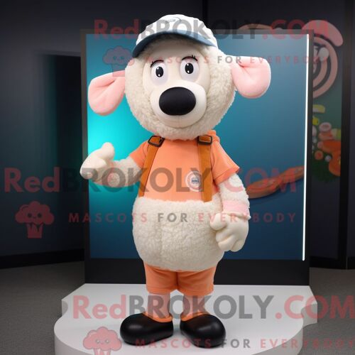 Personnage Mascotte Redbrokoly D Une Frite Blanche Habillée D Une Chemise En Chambray Et De Ceintures