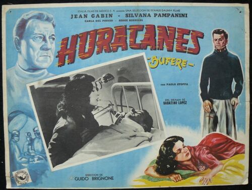 Jean Gabin - Fille Dangereuse / Huracanes * Guido Brignone - 1952 - Photo De Cinéma Originale Mexicaine - Petite Affiche De 31*41 Cm - Lobby Card * Jean Gabin ; Silvana Pampanini ; Serge Reggiani