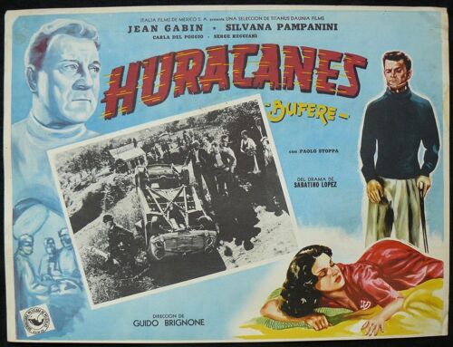 Jean Gabin - Fille Dangereuse / Huracanes * Guido Brignone - 1952 - Photo De Cinéma Originale Mexicaine - Petite Affiche De 31*41 Cm - Lobby Card * Jean Gabin ; Silvana Pampanini ; Serge Reggiani