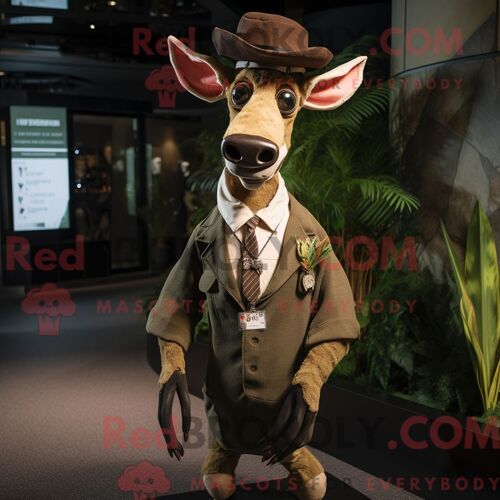Personnage Mascotte Redbrokoly D Un Thon Crème Habillé D Une Robe Midi Et D Épingles À Chapeau